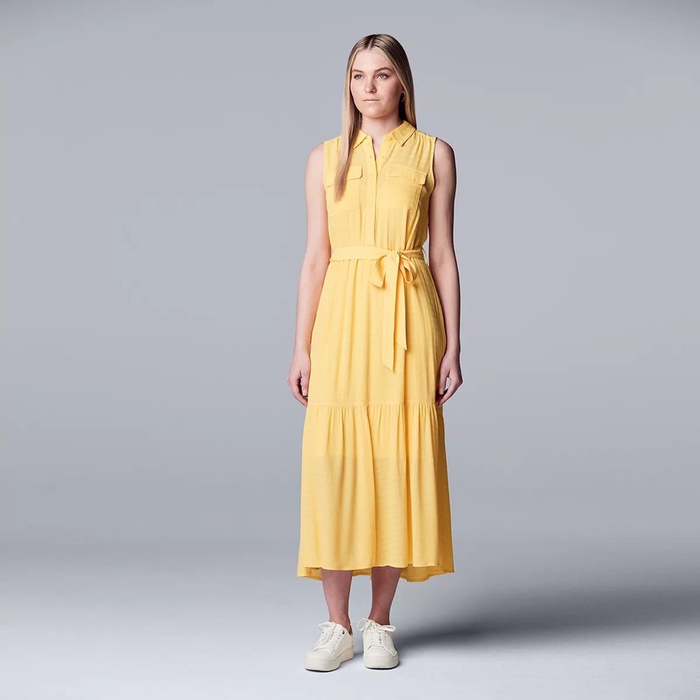 Simply Vera Vera Wang Belted Tiered Dress